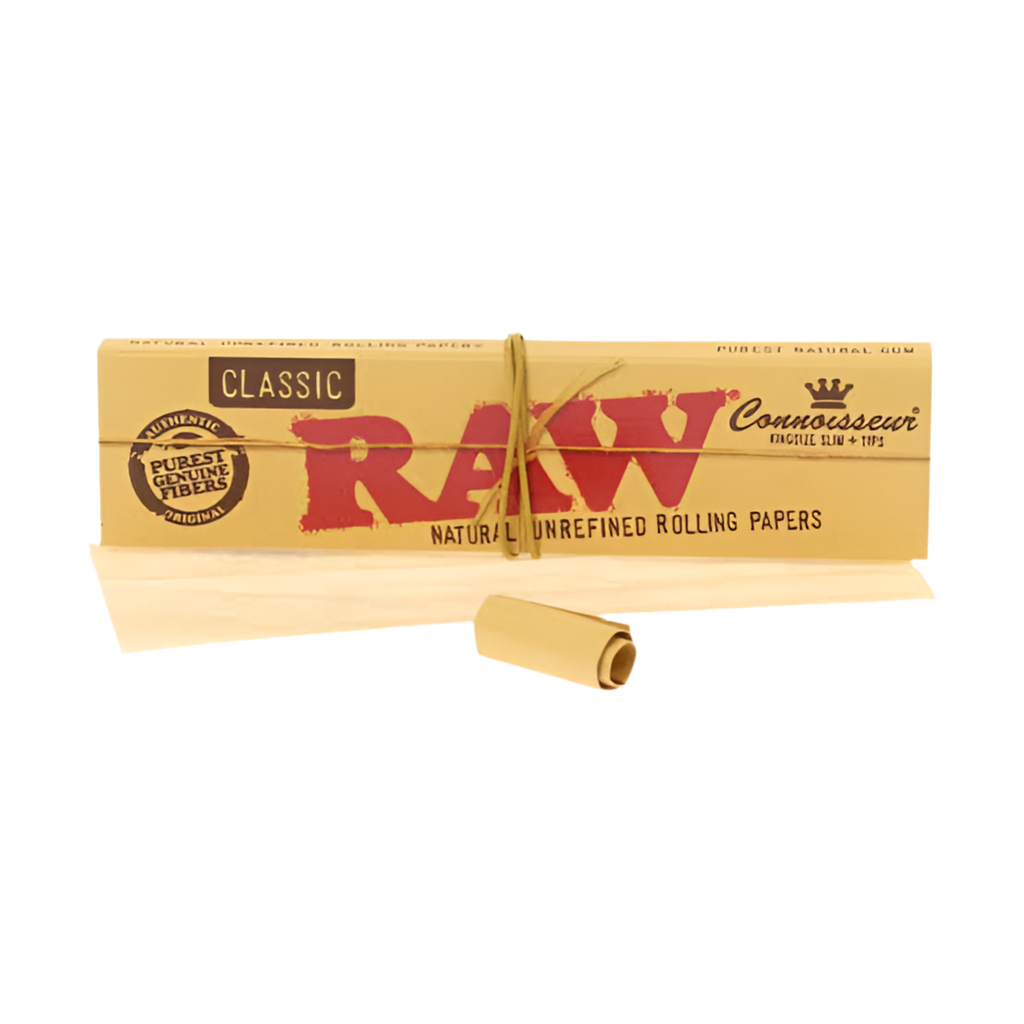 Genuine RAW Connoisseur Classic King Size Rolling Papers + Filter