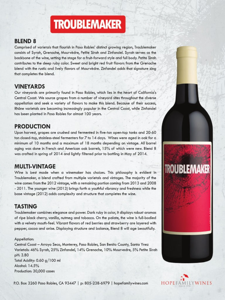 Troublemaker Red Wine - Makdwn 
