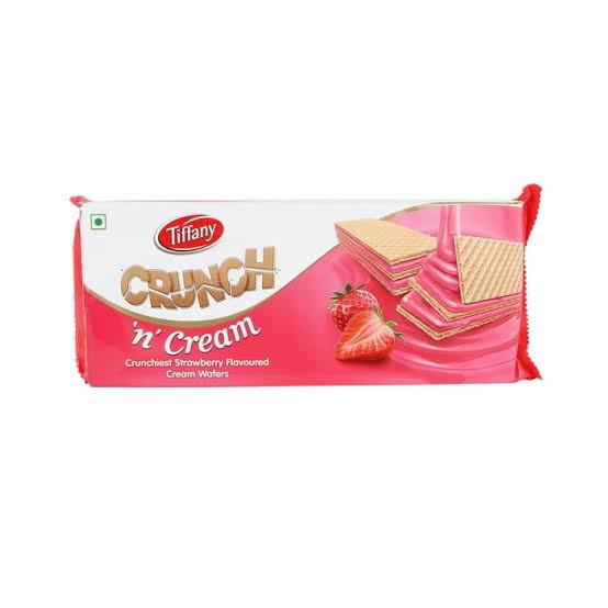 Tiffany Crunch and Cream Strawberry flavoured wafers - Makdwn 